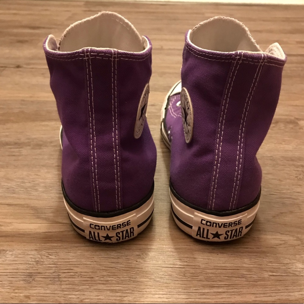 Women’s Purple High Top Converse Shoes - Picture 4 of 14